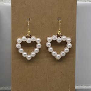 Elegant Pearl Heart Ball Dot Earrings